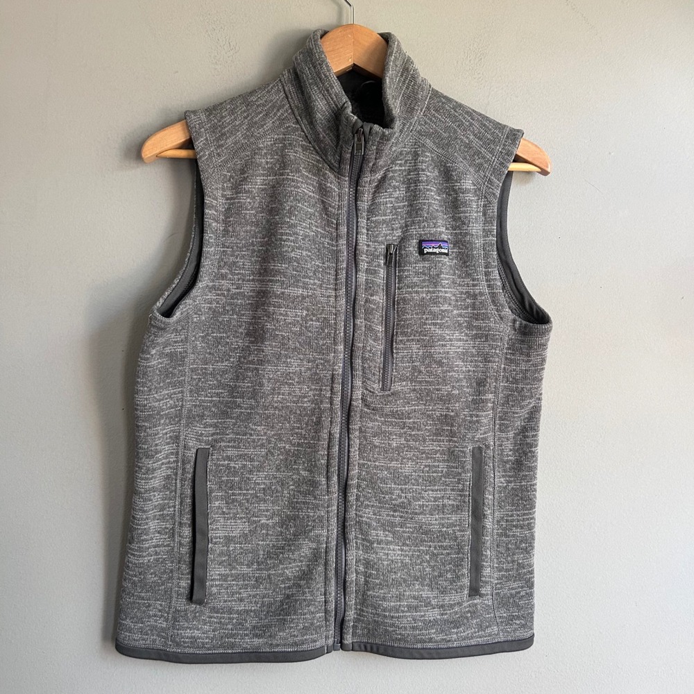 Patagonia Better Sweater Full Zip Fleece Vest Grey Heather Knit Mens XS